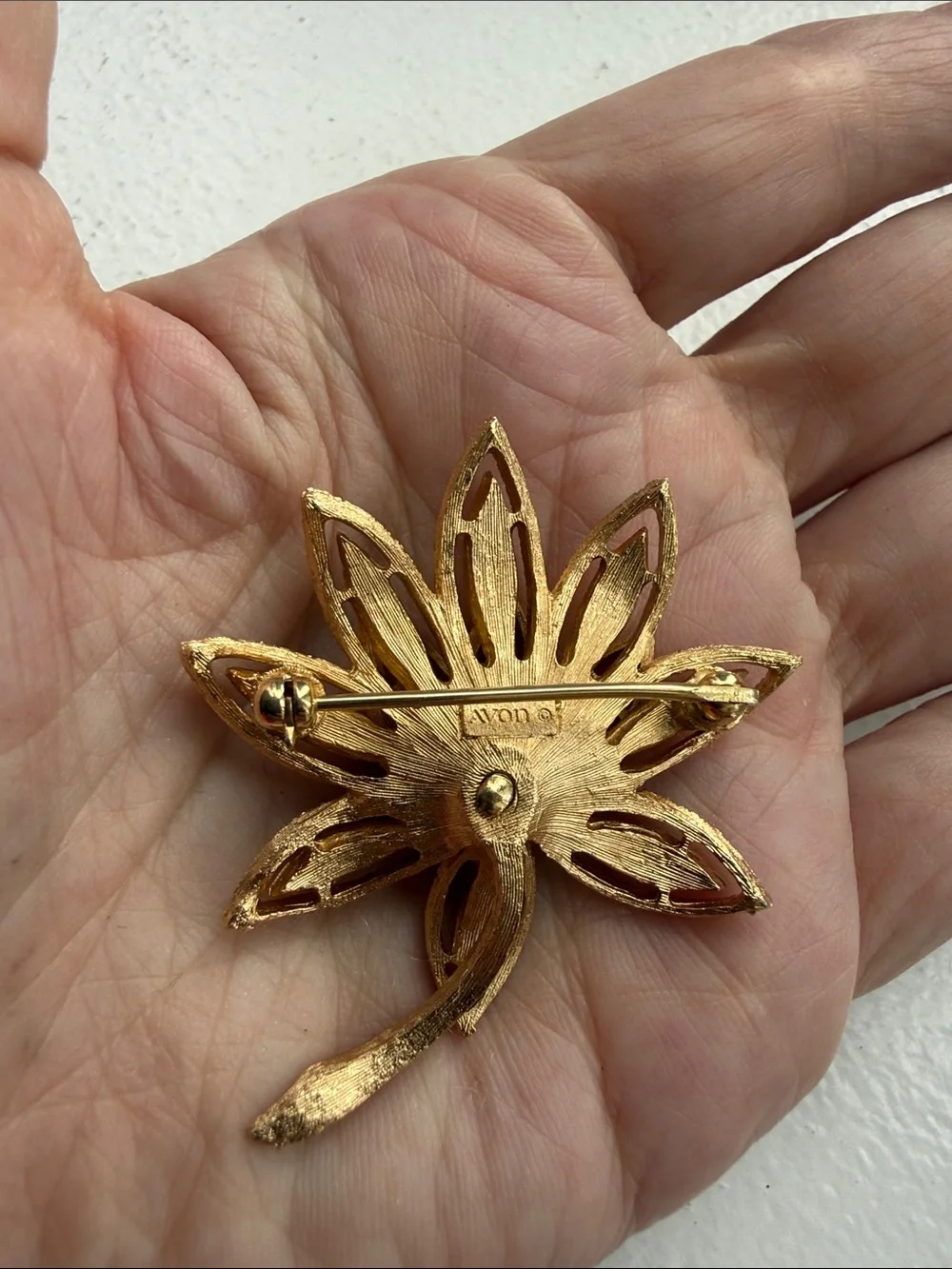 Avon Vintage Signed Circa 1971 “Precious Pretenders” Lotus Flower Brooch.